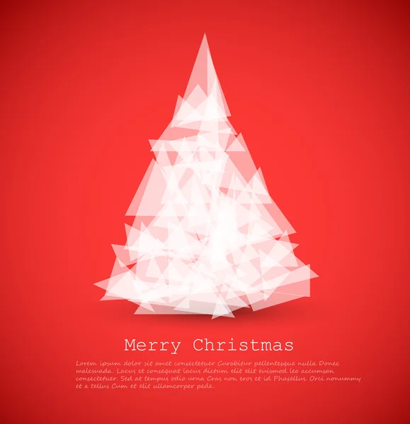 Σύγχρονη κάρτα διάνυσμα με αφηρημένες λευκό χριστουγεννιάτικο δέντρο — Διανυσματικό Αρχείο