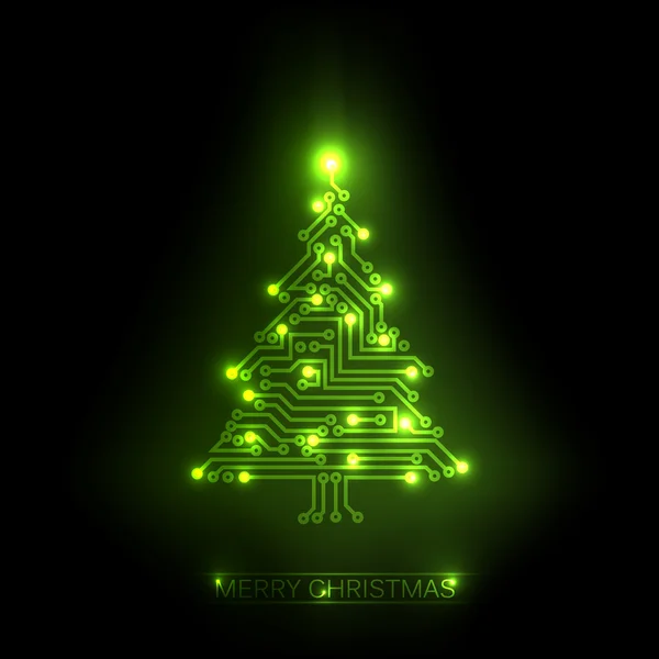 Διάνυσμα χριστουγεννιάτικο δέντρο από ψηφιακό κύκλωμα — Διανυσματικό Αρχείο