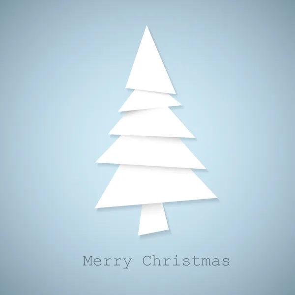 Simple vector christmas tree made from pieces of paper — Stock Vector