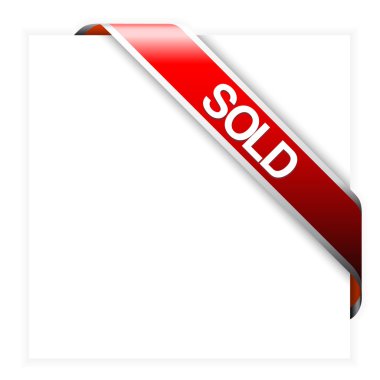 Red corner ribbon for sold items clipart