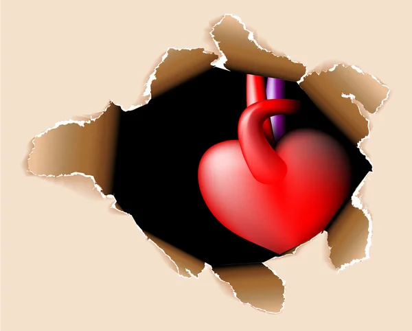 Hole in my body with the heart — Stock Vector