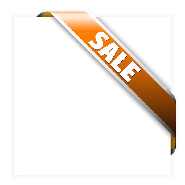 Sale orange corner ribbon — Stock Vector