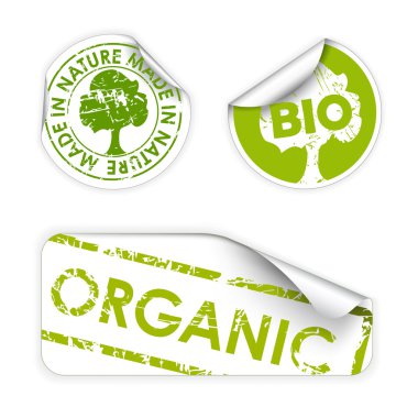 Set of bio, eco, organic labels clipart