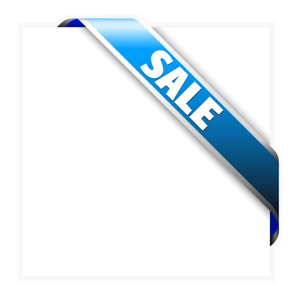 Blue corner sale ribbon — Stock Vector