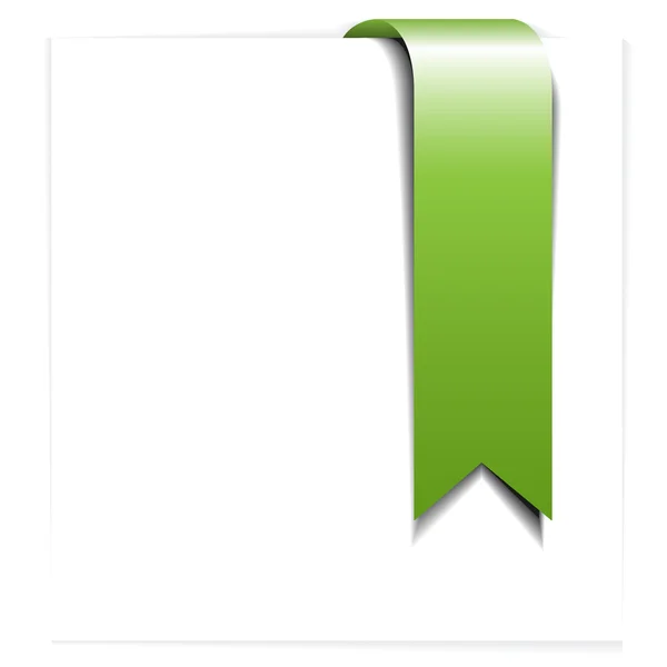 新鲜绿色丝带-书签 — 图库矢量图片