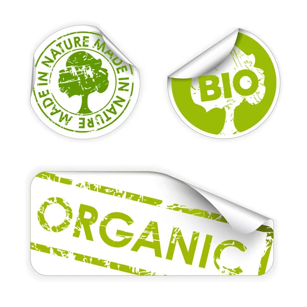 Набор био, эко, органических этикеток — стоковый вектор