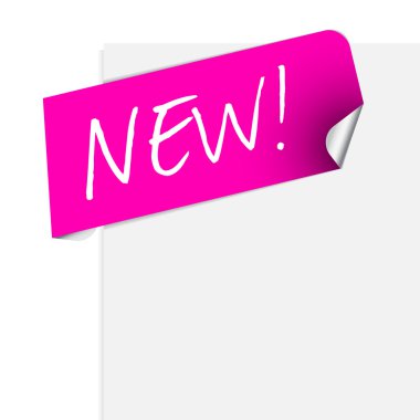 Pink label for some new product clipart