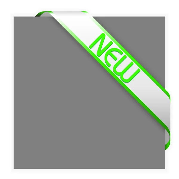 Nouveau ruban d'angle blanc — Image vectorielle