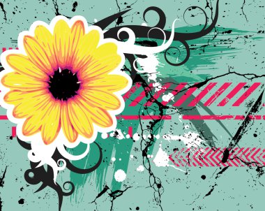 Abstract background with flower clipart