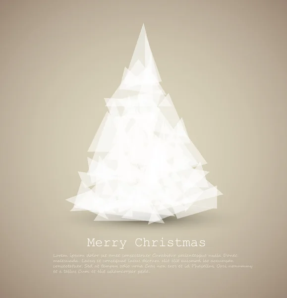 Vector cartão moderno com árvore de Natal branco abstrato —  Vetores de Stock