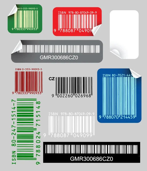 Conjunto de códigos de barras de color — Vector de stock