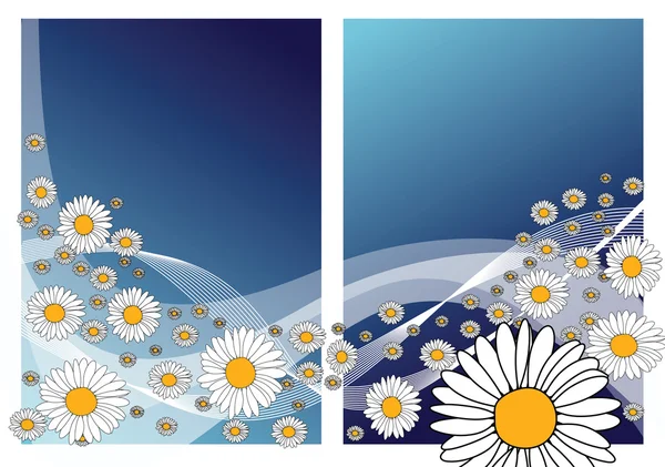 抽象的な草原の花を持つ — ストックベクタ