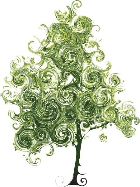 Смішне дерево з завитками — стоковий вектор