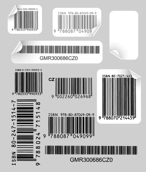 Set of labels with bar codes — Stock Vector