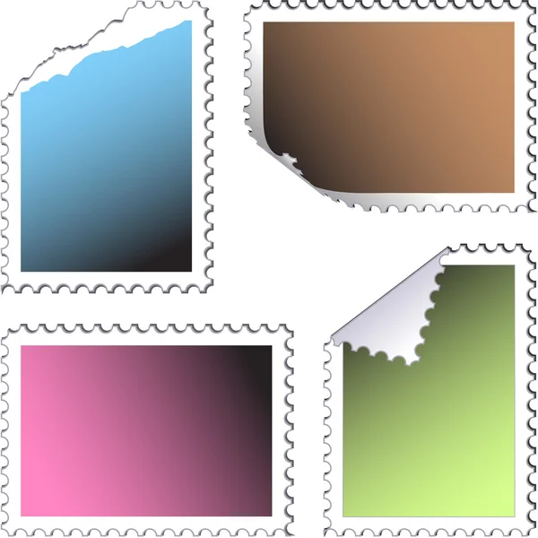 Conjunto de sellos postales vacíos — Vector de stock