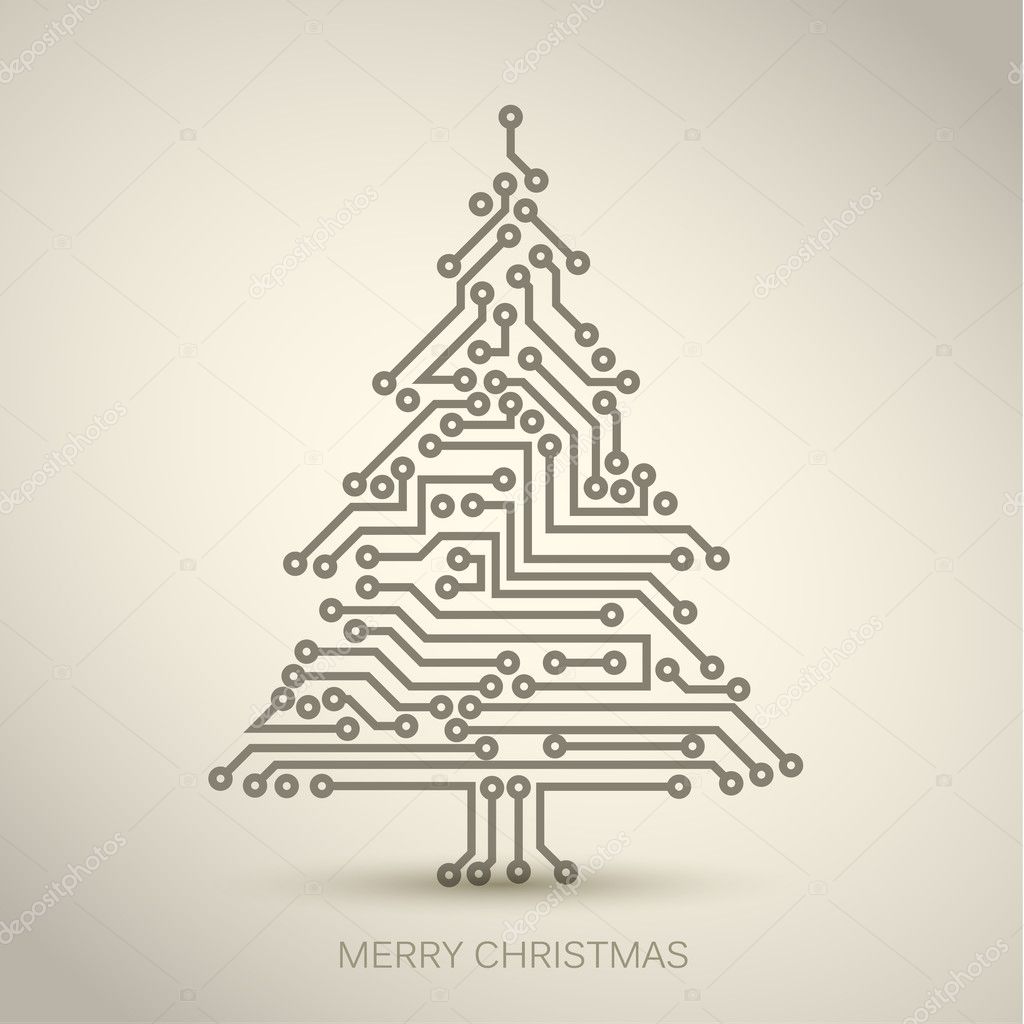 Vector christmas tree from digital circuit
