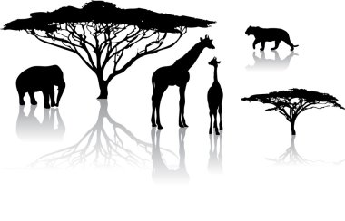 Silhouettes of animals clipart