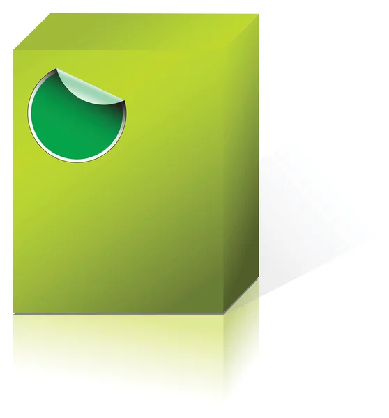 Caixa verde com rótulo —  Vetores de Stock