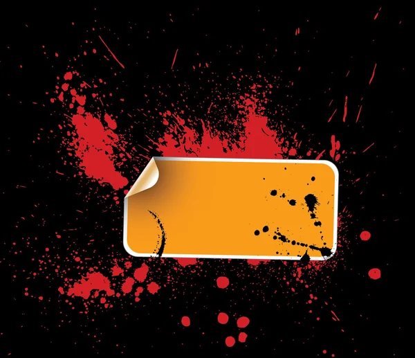 Orange sticker on a grunge background — Stock Vector
