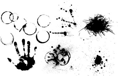 Set of various grunge elements clipart