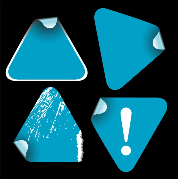 Etiquetas triangulares azuis — Vetor de Stock