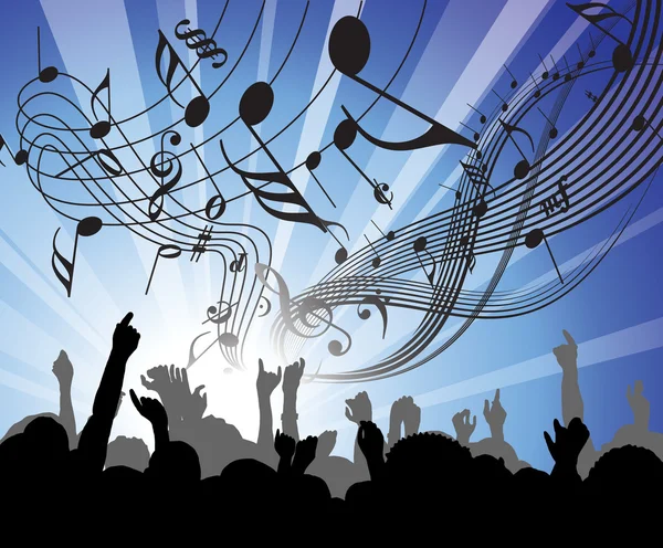 At the concert — Stock Vector