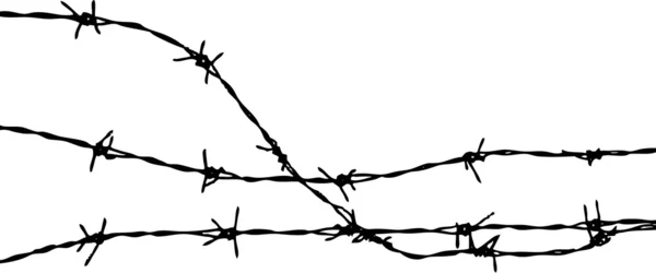 Barbed wire silhouette — Stock Vector