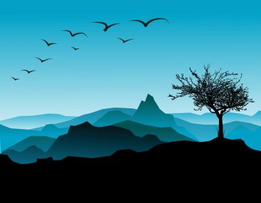 Landscape silhouette clipart