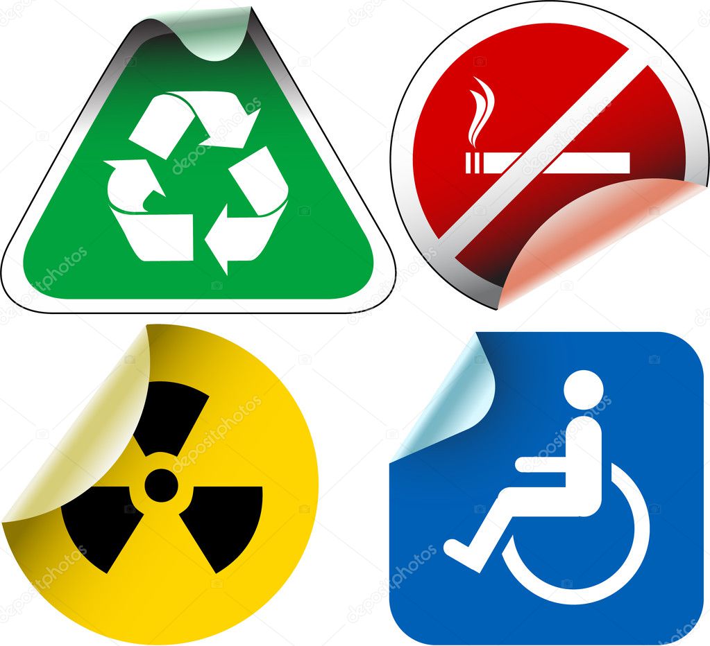 Various labels badges