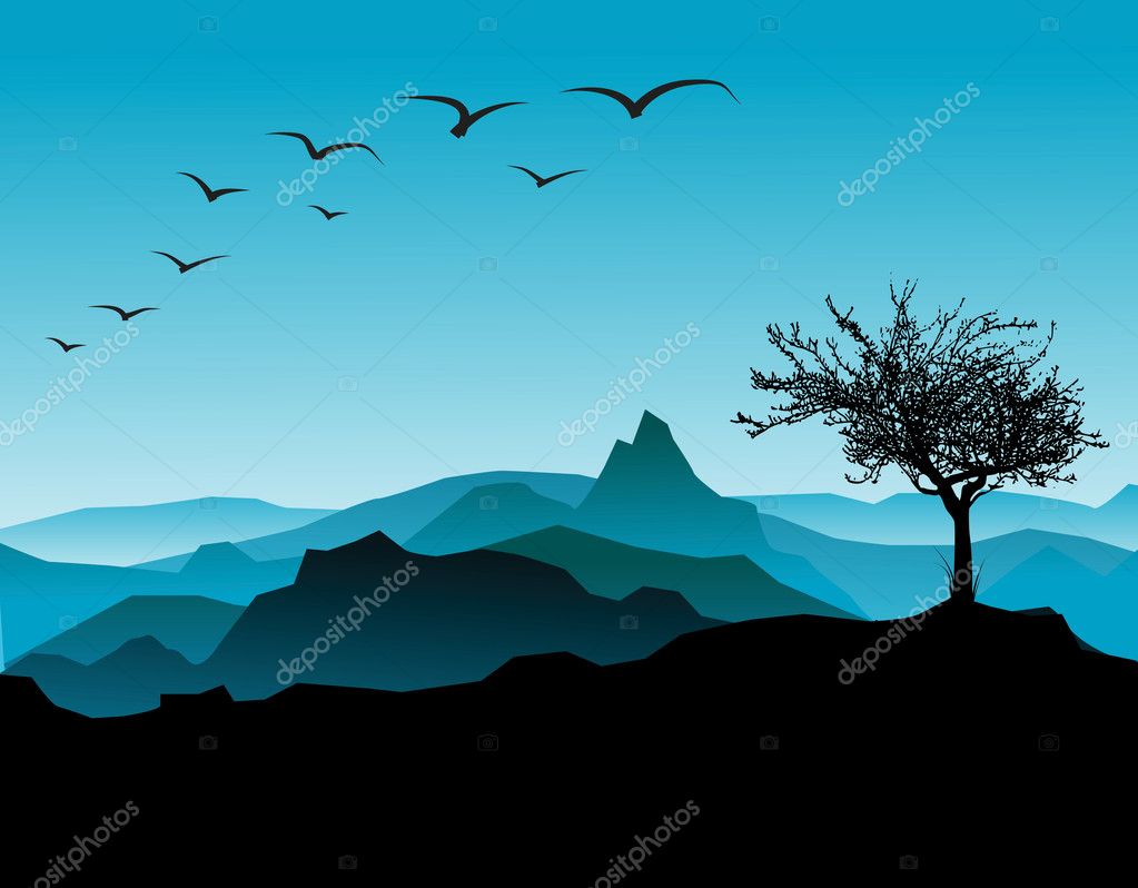 Landscape silhouette Stock Vector Image by ©orson #7087641