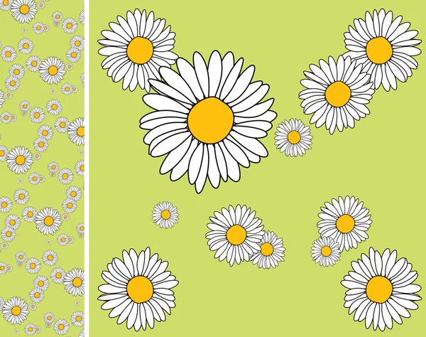 無限の花柄のパターン — ストックベクタ