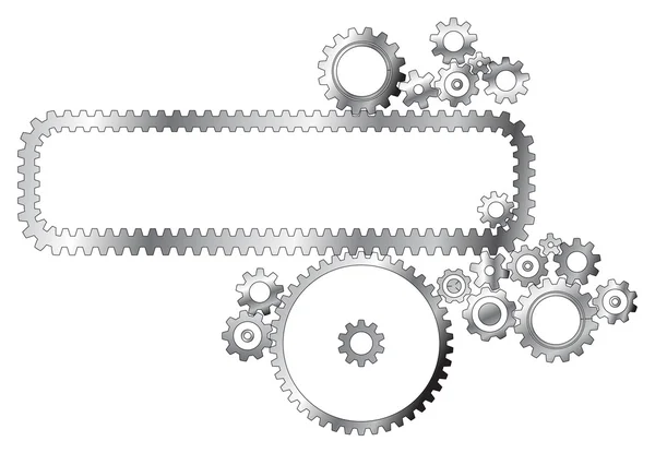 Diverses roues dentées en métal — Image vectorielle