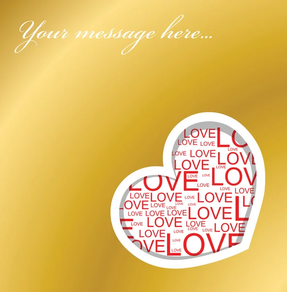 Gyllene kärlek kort — Stock vektor