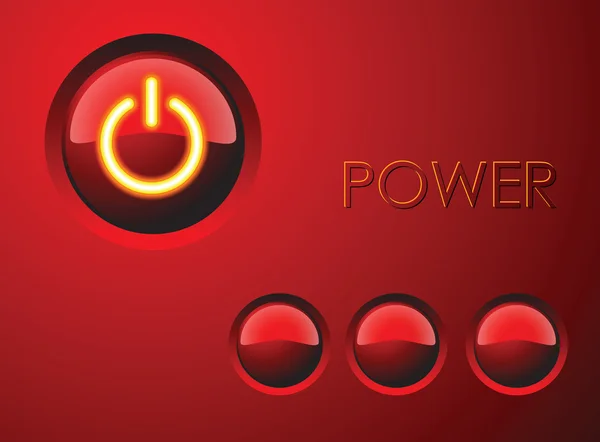 红色电源按钮 — 图库矢量图片
