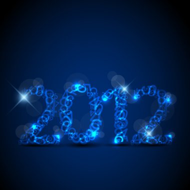 Vector mavi yeni yıl kartı 2012