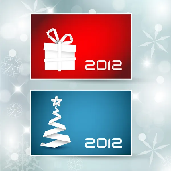 Σύνολο των Χριστουγέννων του φορέα. Νέο έτος πανό (κάρτες) — Διανυσματικό Αρχείο