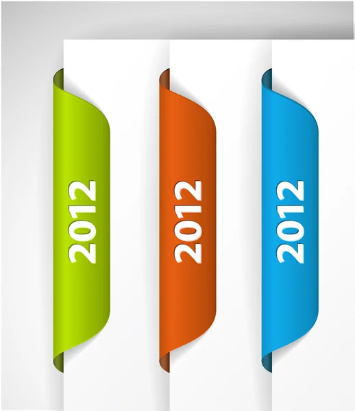 Etichette vettoriali 2012, Adesivi — Vettoriale Stock