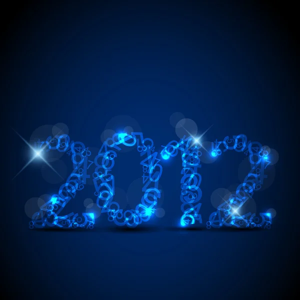 Vektor blå nyårskort 2012 — Stock vektor