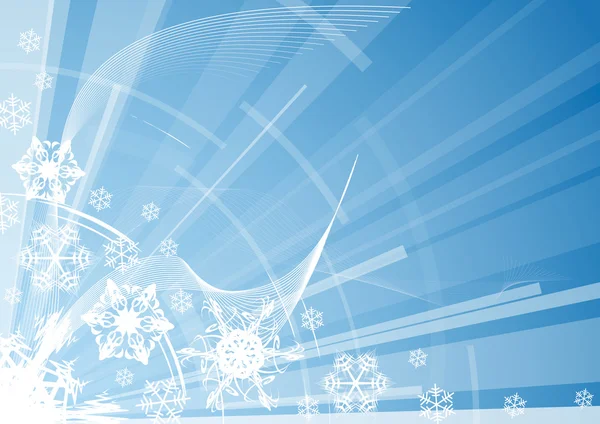 Vánoční pozadí s bílými sněhové vločky — Stockový vektor