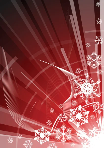 白い雪の結晶とクリスマスの背景 — ストックベクタ