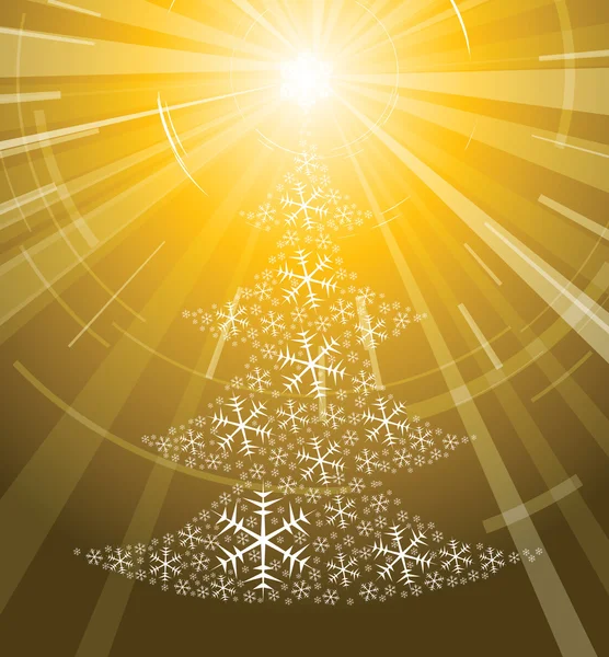 Zlatý vánoční stromek — Stockový vektor