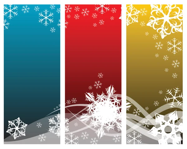 Courbes abstraites avec flocons de neige — Image vectorielle