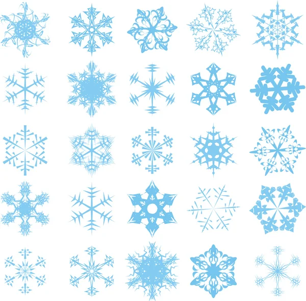 Blauwe sneeuwvlokken — Stockvector