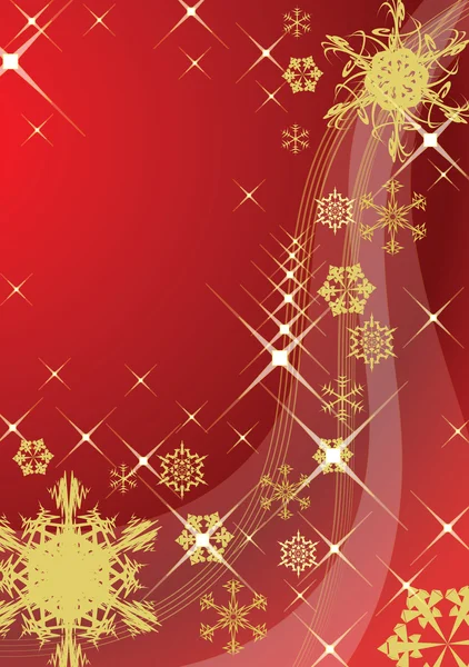 Christmas background with golden snowflakes — Stock Vector