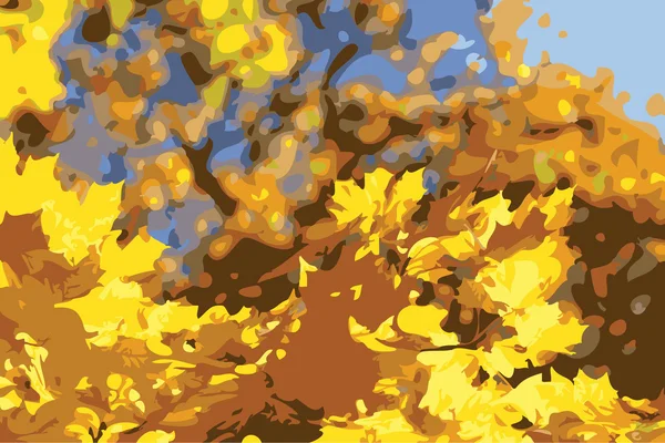 Herbstblätter am Baum — Stockvektor