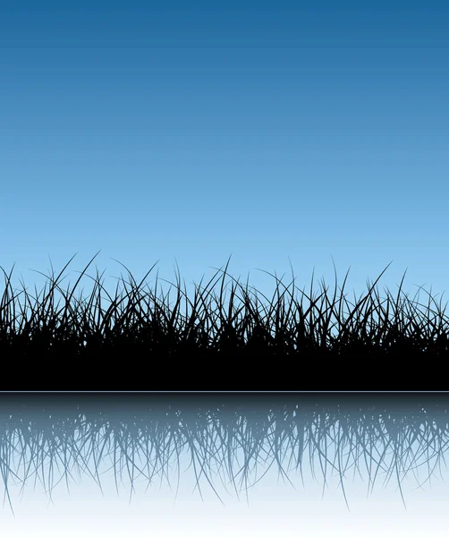 Blue vector grass background — Stock Vector