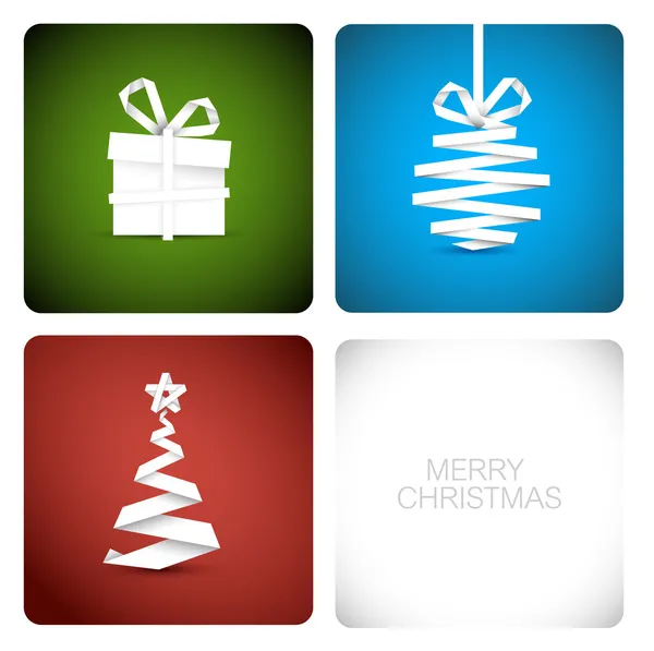 Simple vector christmas decoration made from paper — Stock Vector