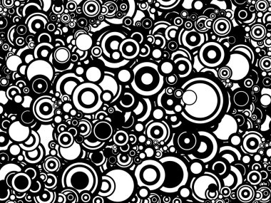 Black and white circles background - pattern - texture clipart