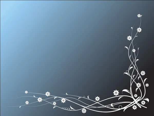 Fleurs sur bleu — Image vectorielle