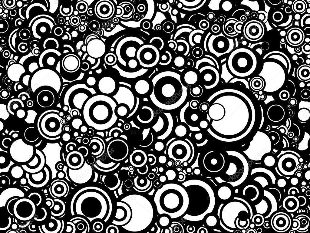 Black and white circles background - pattern - texture